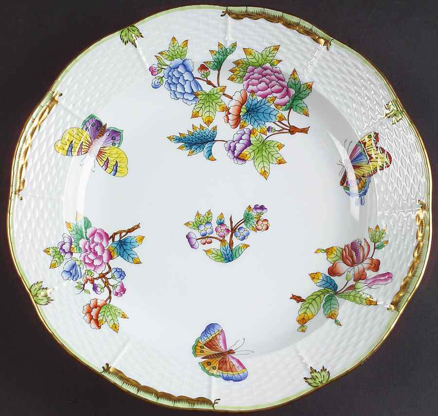 Queen Victoria (Green Border) Dinner Plate by Herend-1