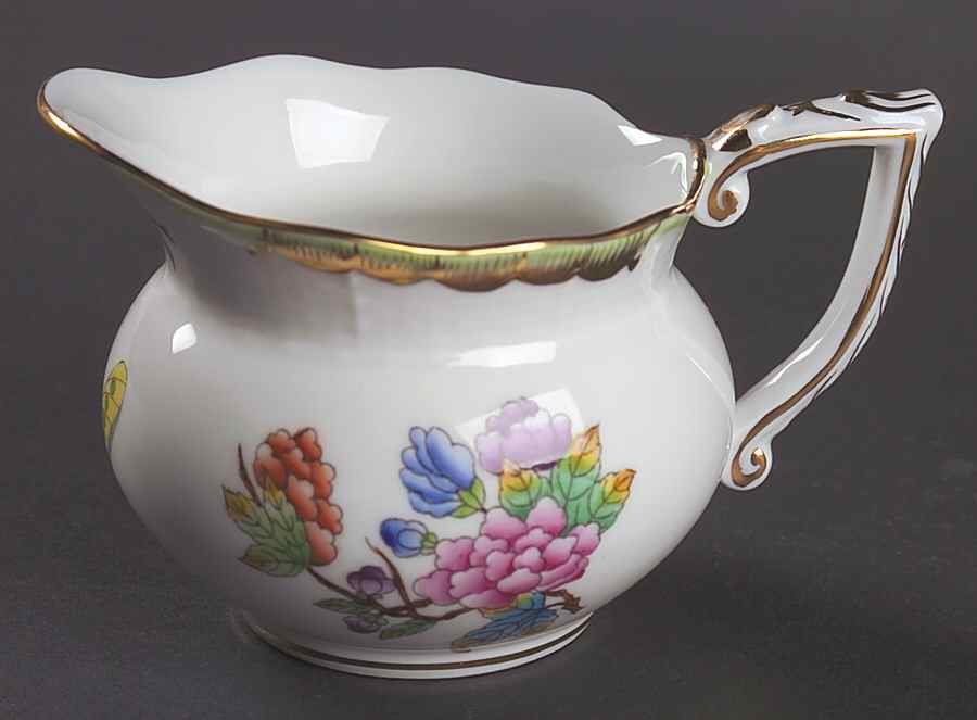 Queen Victoria (Green Border) Creamer by Herend-1