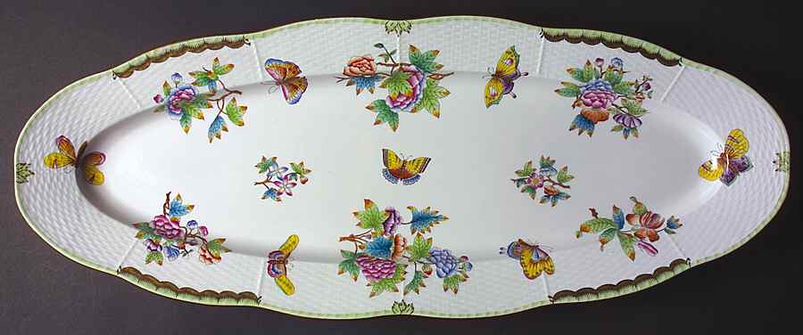 Queen Victoria (Green Border) 23" Fish Platter by Herend-1