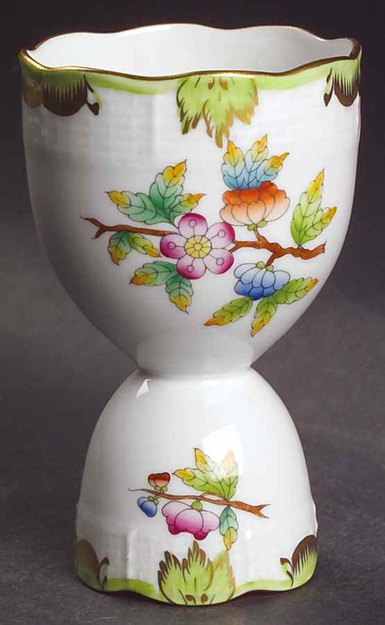Queen Victoria (Green Border) Double Egg Cup by Herend-1