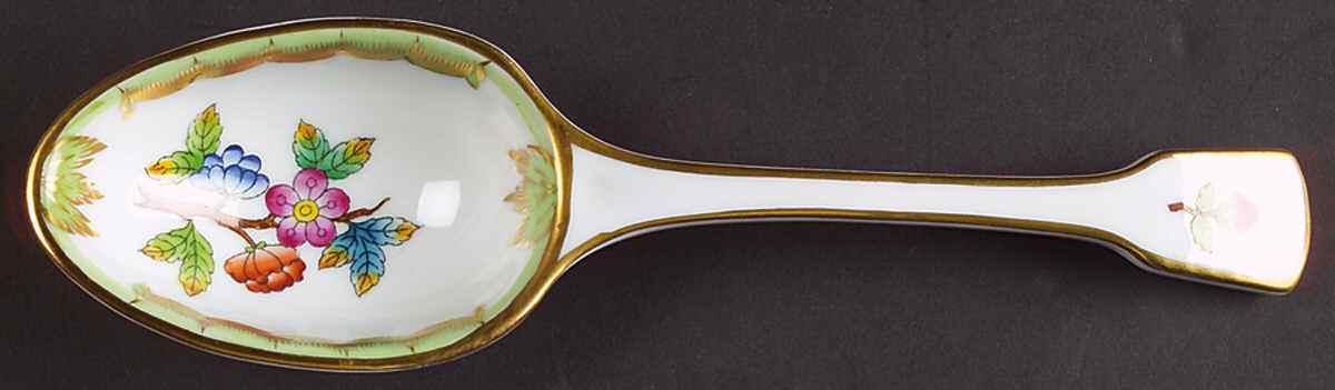 Queen Victoria (Green Border) Tablespoon (Serving Spoon) by Herend-1