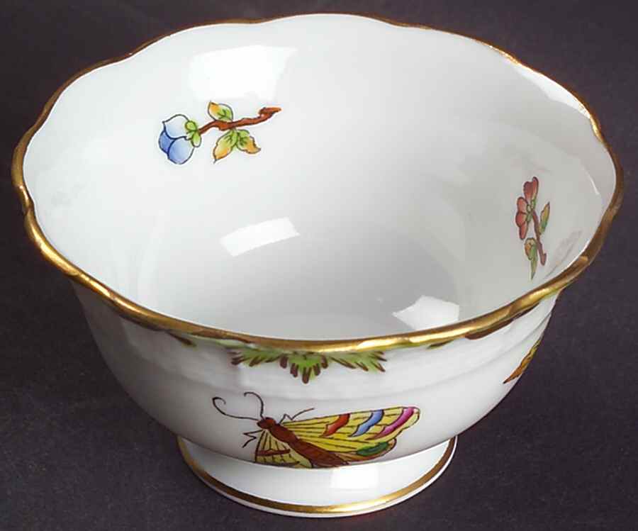 Queen Victoria (Green Border) Individual Open Sugar Bowl by Herend-1