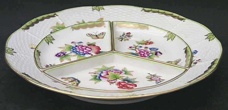 Queen Victoria (Green Border) (4 Pc) Hors d'Oeuvres Set by Herend-1
