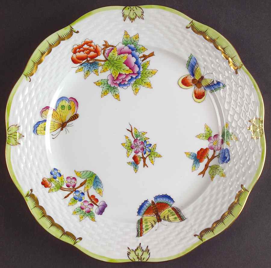 Queen Victoria (Green Border) Salad Plate by Herend-1