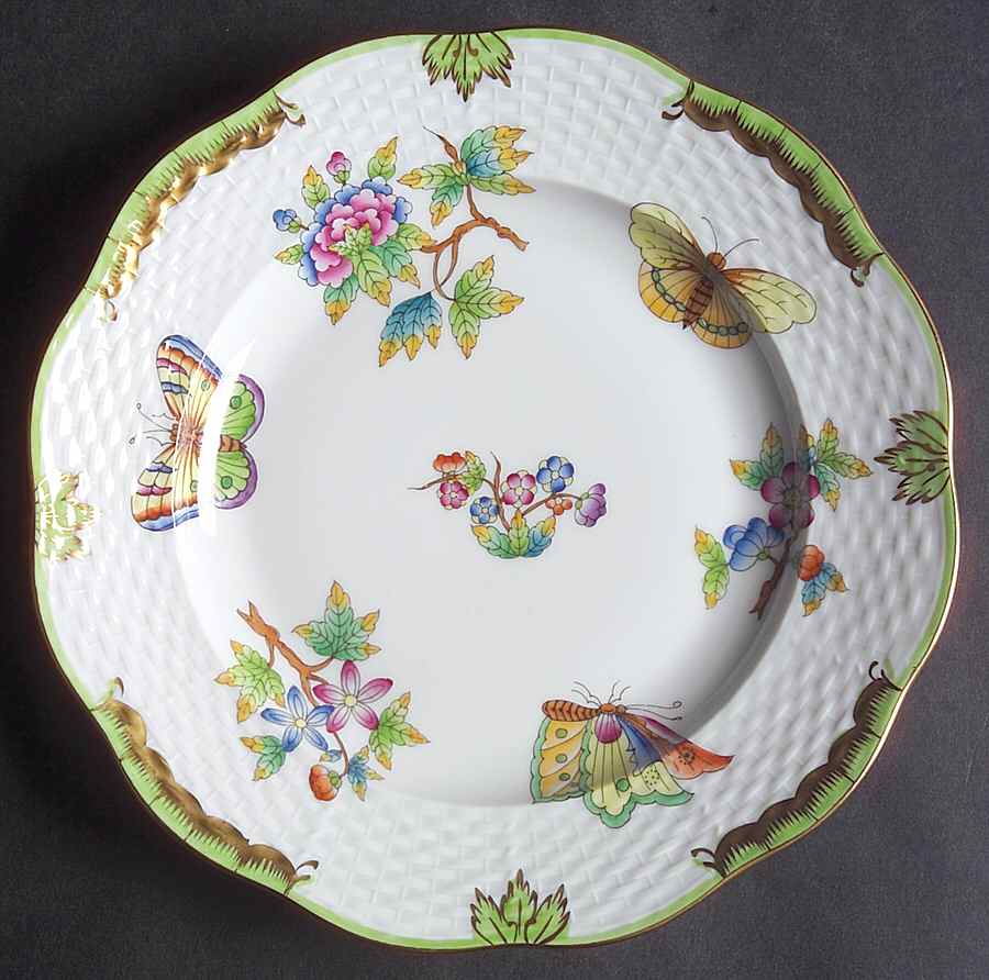 Queen Victoria (Green Border) Salad Plate by Herend-1