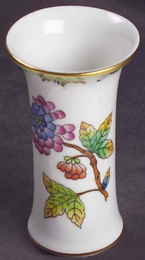 Queen Victoria (Green Border) 3" Mini Bud Vase by Herend-1