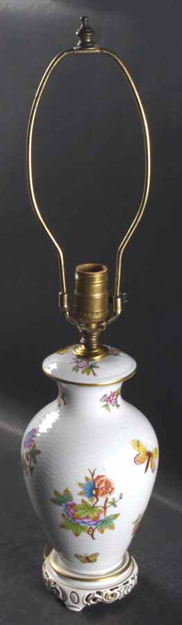 Queen Victoria (Green Border) 24" Electric Lamp No Shade by Herend-1