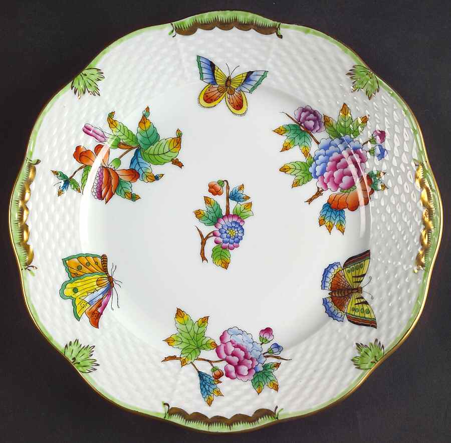 Queen Victoria (Green Border) Salad Plate by Herend-1