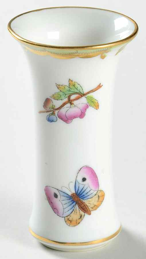 Queen Victoria (Green Border) 3" Bud Vase by Herend-1
