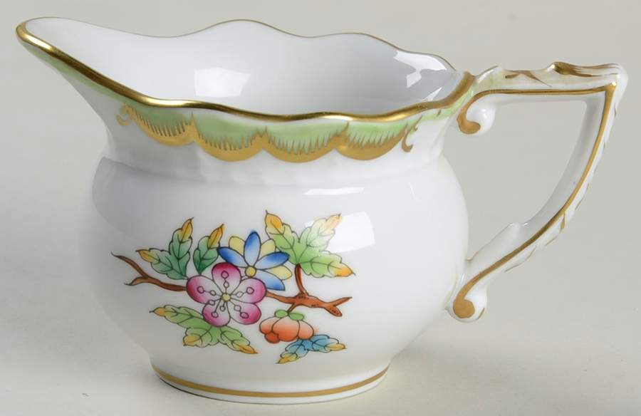 Queen Victoria (Green Border) Mini Creamer by Herend-1