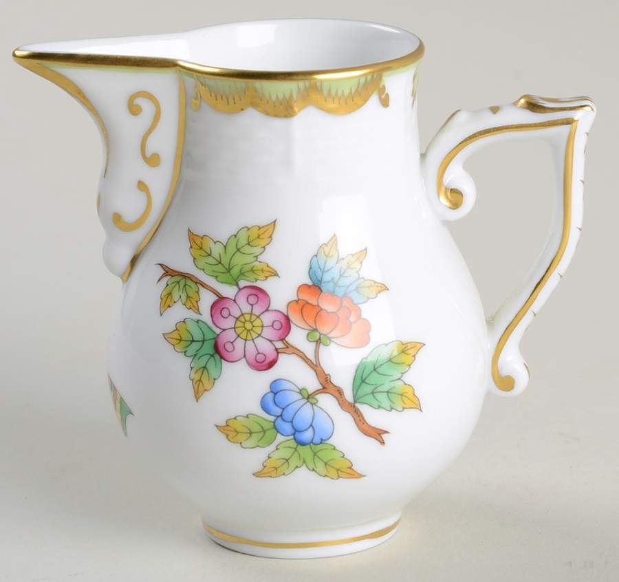 Queen Victoria (Green Border) Creamer by Herend-1