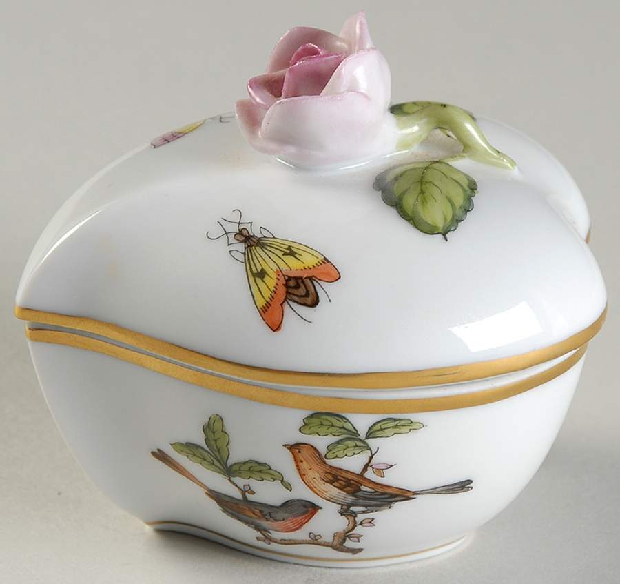 Queen Victoria (Green Border) Small Household Box by Herend-1