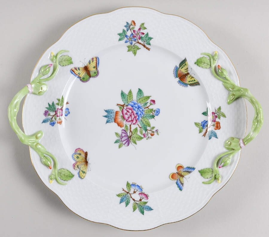 Queen Victoria Older (VA) 12" Handled Chop Plate (Round Platter) by Herend-1