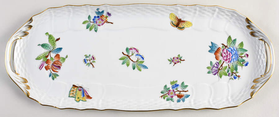 Queen Victoria Older (VA) 17" Sandwich Tray by Herend-1