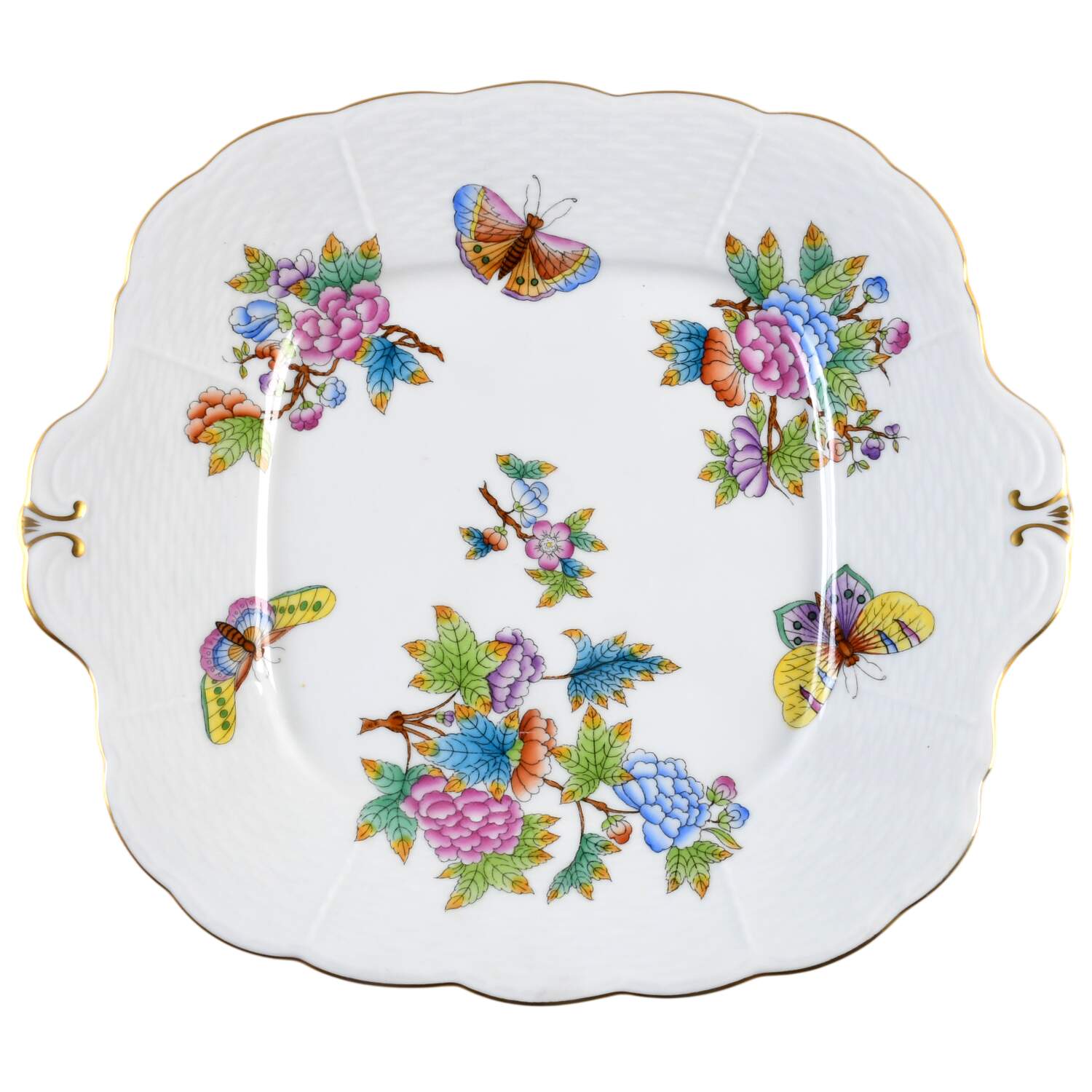Queen Victoria Older (VA) Square Handled Cake Plate by Herend-1