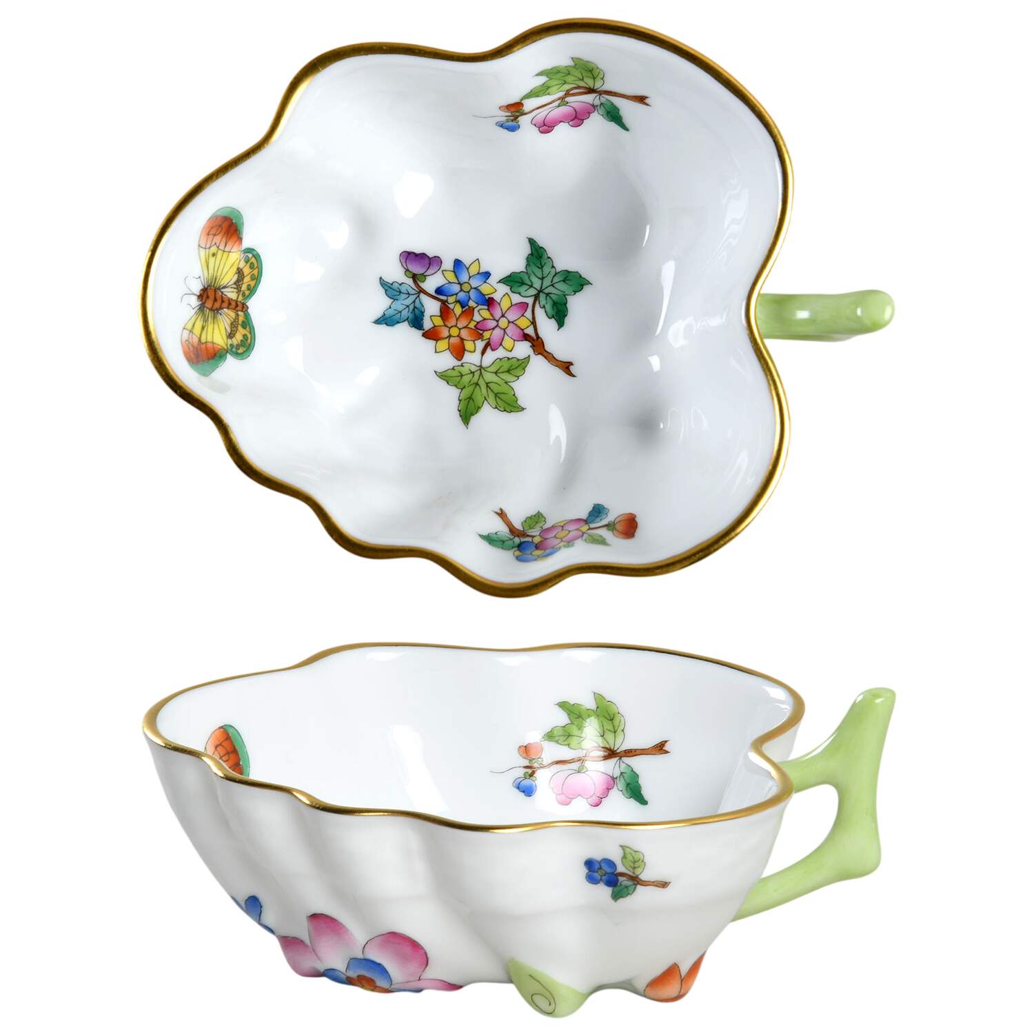 Queen Victoria Older (VA) Small Deep Leaf Dish by Herend-1