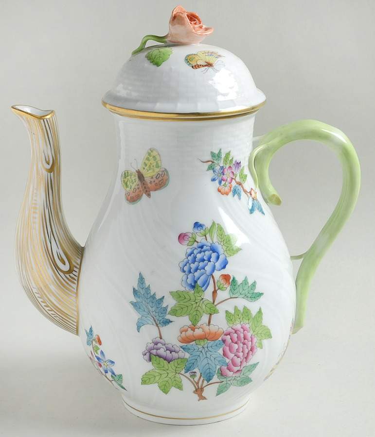 Queen Victoria Older (VA) Coffee Pot & Lid by Herend-1