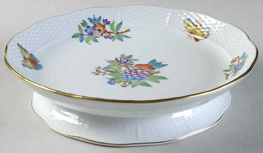 Queen Victoria Older (VA) 9" Fruit/Salad Bowl W/Pedestal Base by Herend-1