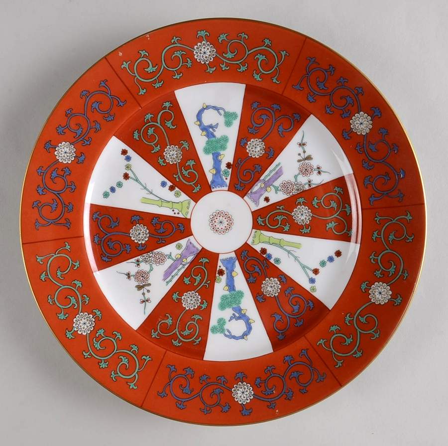 Red Dynasty (G) Dinner Plate by Herend-1