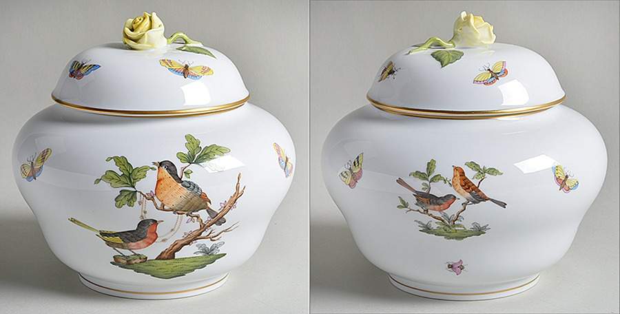 Rothschild Bird (RO) Ginger Jar & Lid by Herend-1