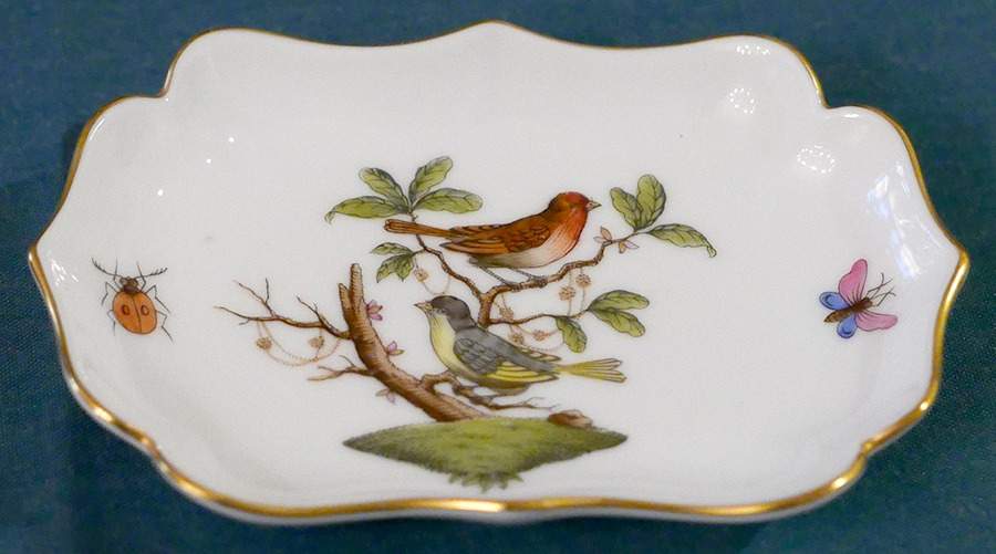 Rothschild Bird (RO) 4" Rectangular Ashtray by Herend-1