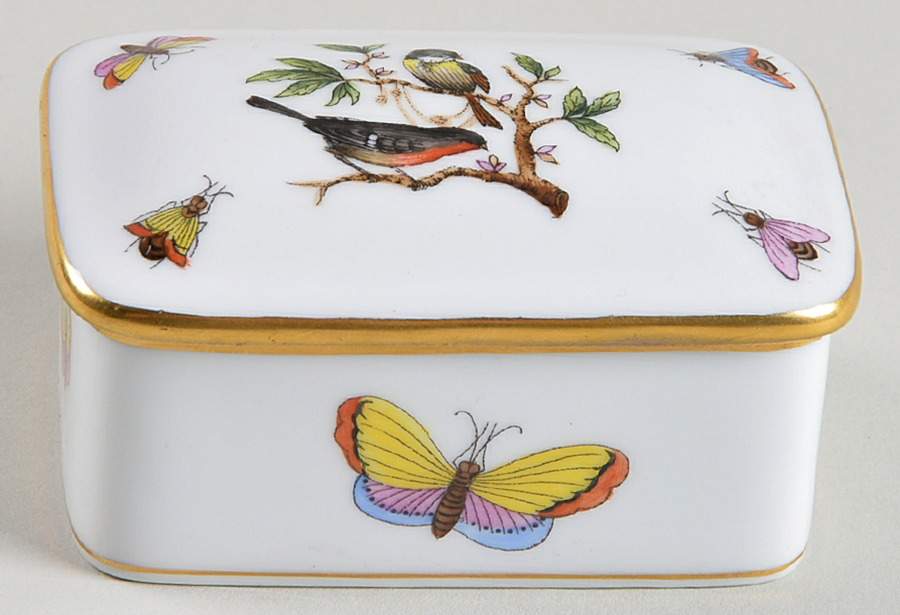Rothschild Bird (RO) Trinket Box with Lid by Herend-1