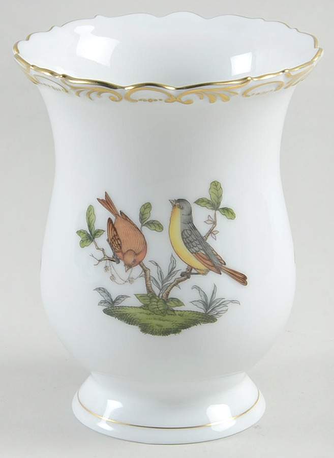 Rothschild Bird (RO) 5" Embossed Vase by Herend-1