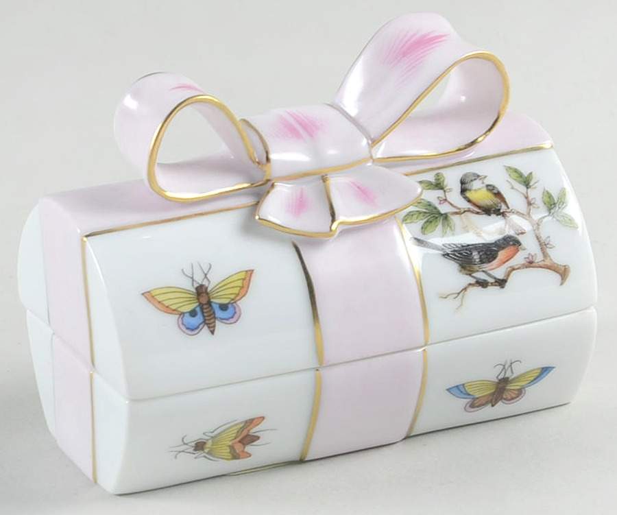 Rothschild Bird (RO) Small Egg Box & Lid by Herend-1