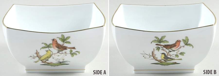 Rothschild Bird (RO) 6" Square Bowl by Herend-1