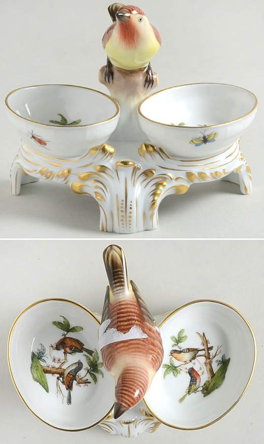 Rothschild Bird (RO) Double Salt Dip by Herend-1