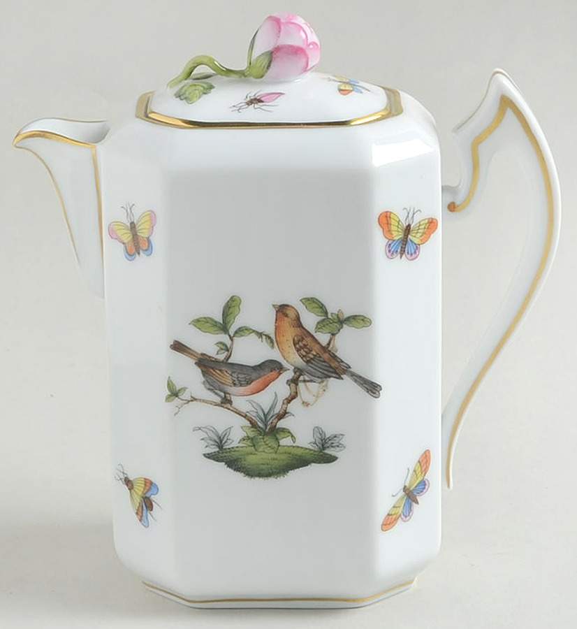 Rothschild Bird (RO) Mini Coffee Pot & Lid by Herend-1