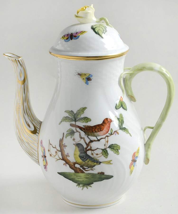 Rothschild Bird (RO) Coffee Pot & Lid by Herend-1
