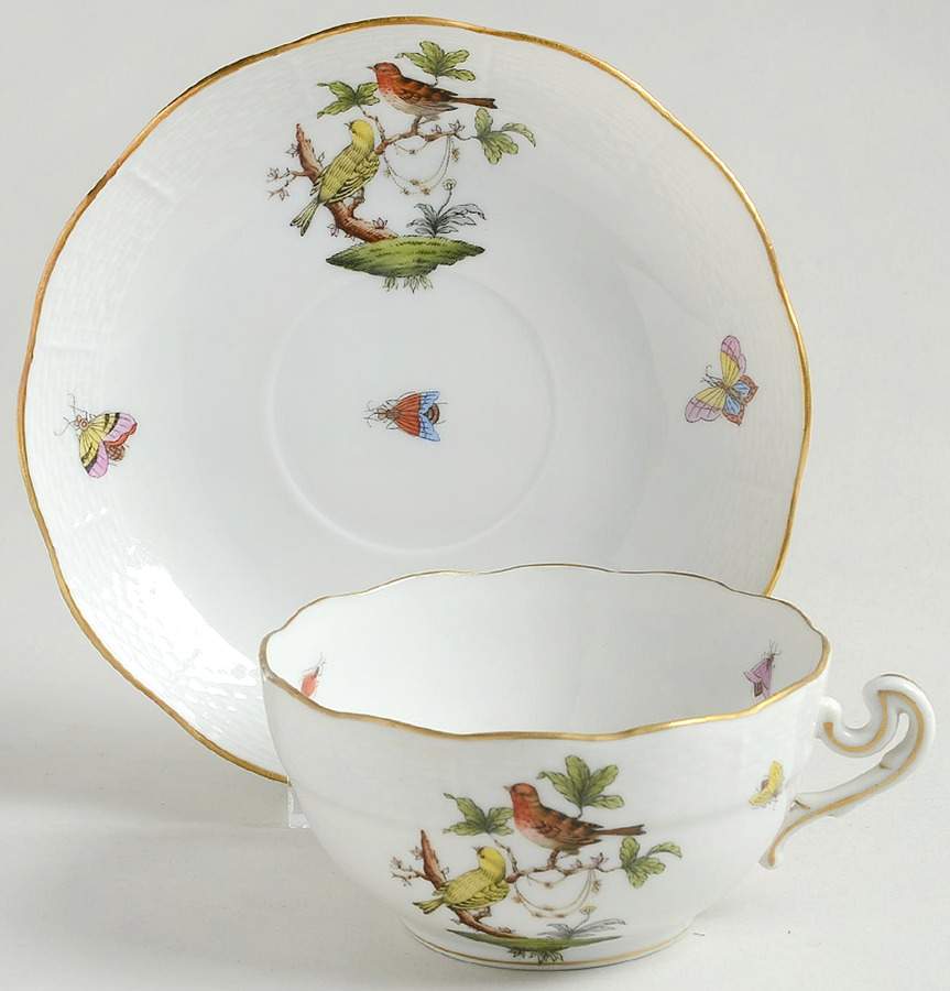 Rothschild Bird (RO) Breakfast Cup & Saucer Set by Herend-1