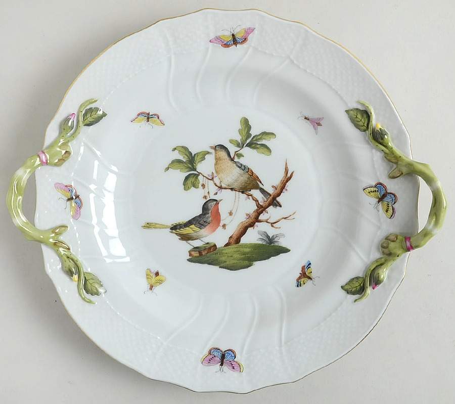 Rothschild Bird (RO) Handled Cake Plate by Herend-1