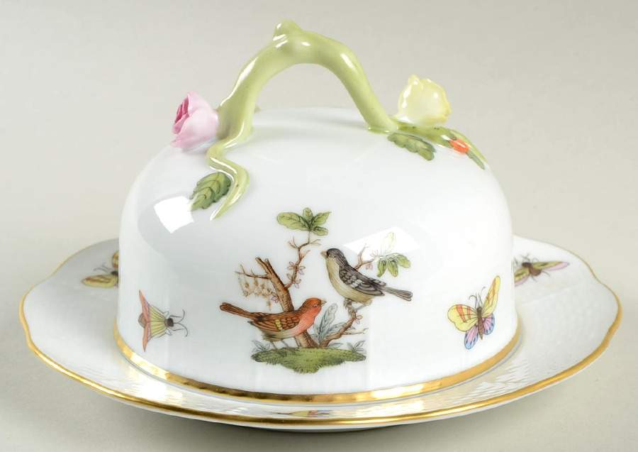 Rothschild Bird (RO) Round Covered Butter by Herend-1