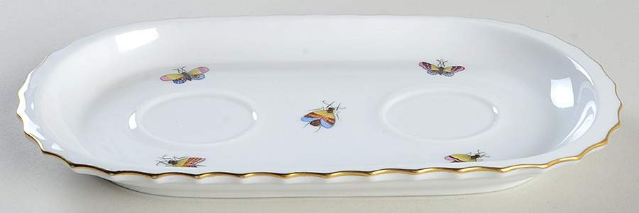 Rothschild Bird (RO) Underplate for Oval Ink Well Set by Herend-1