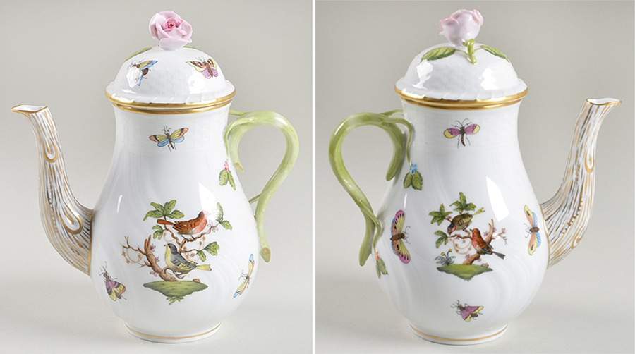 Rothschild Bird (RO) Mini Coffee Pot & Lid by Herend-1