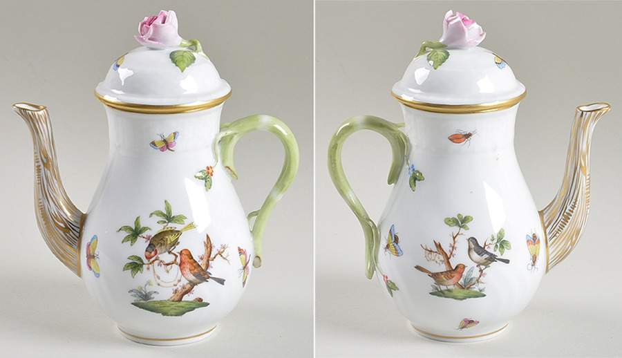Rothschild Bird (RO) Individual Coffee Pot & Lid by Herend-1