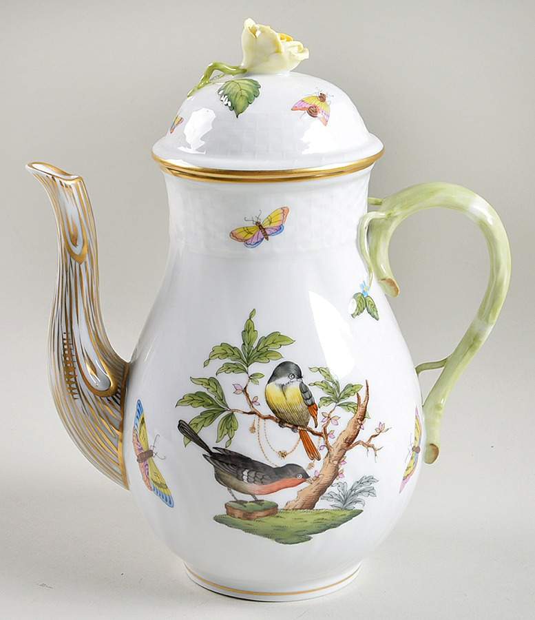 Rothschild Bird (RO) Coffee Pot & Lid by Herend-1