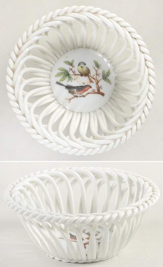 Rothschild Bird (RO) 3" Round Open Weave Basket by Herend-1