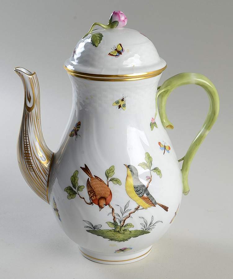 Rothschild Bird (RO) Coffee Pot & Lid by Herend-1