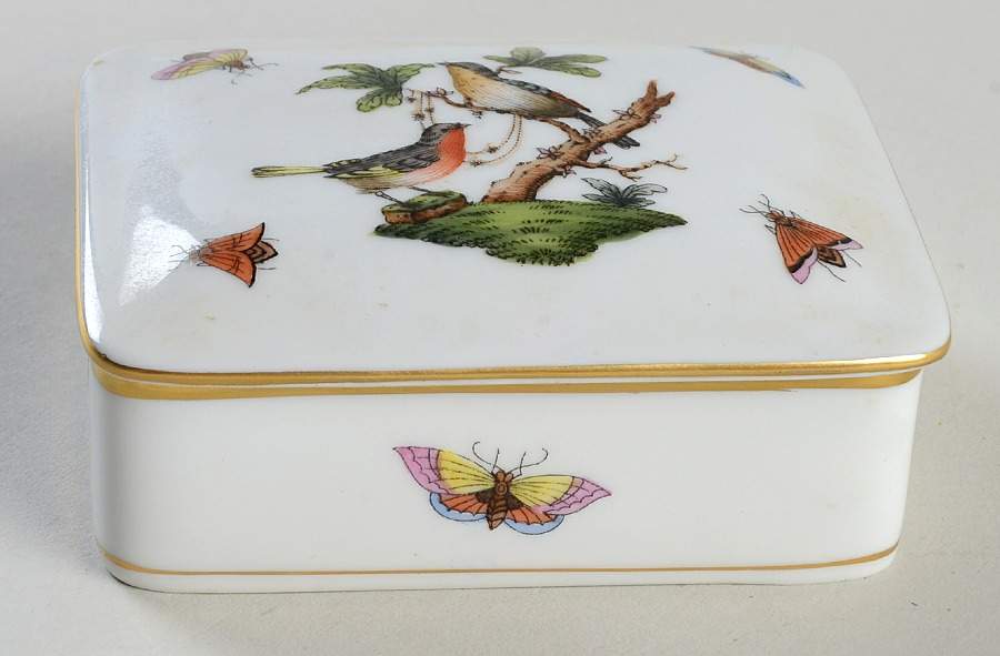 Rothschild Bird (RO) Cigarette Box & Lid by Herend-1