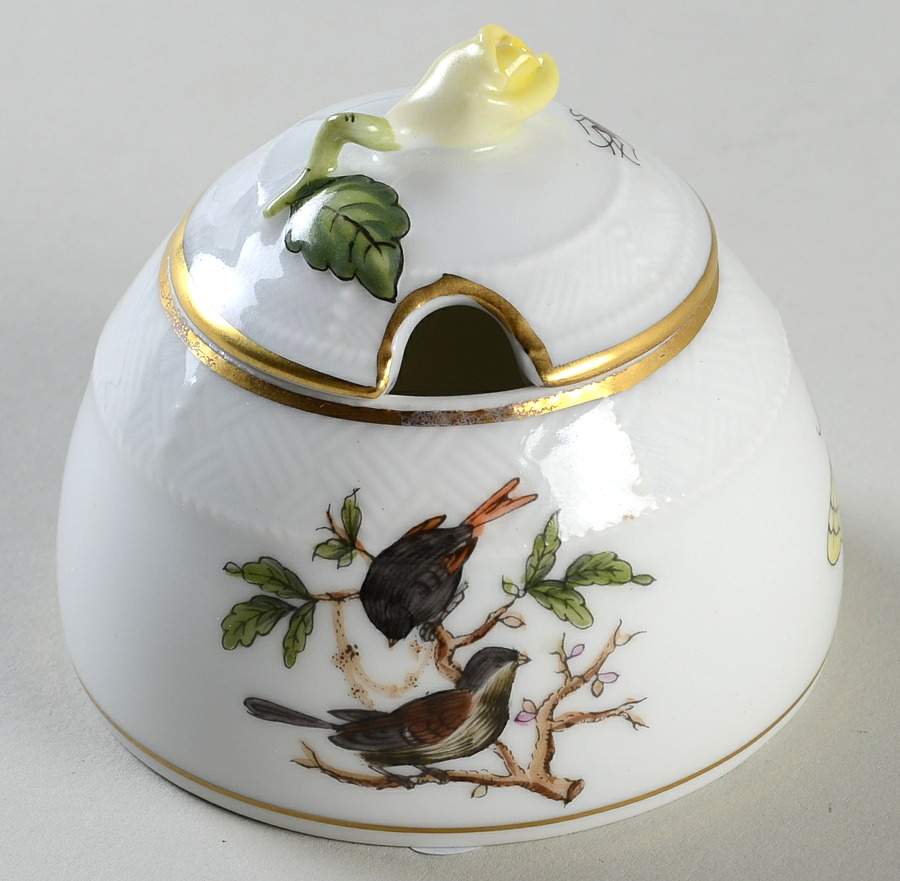 Rothschild Bird (RO) Honey Pot & Lid by Herend-1