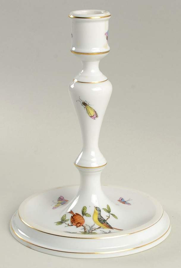Rothschild Bird (RO) 7" Candlestick by Herend-1