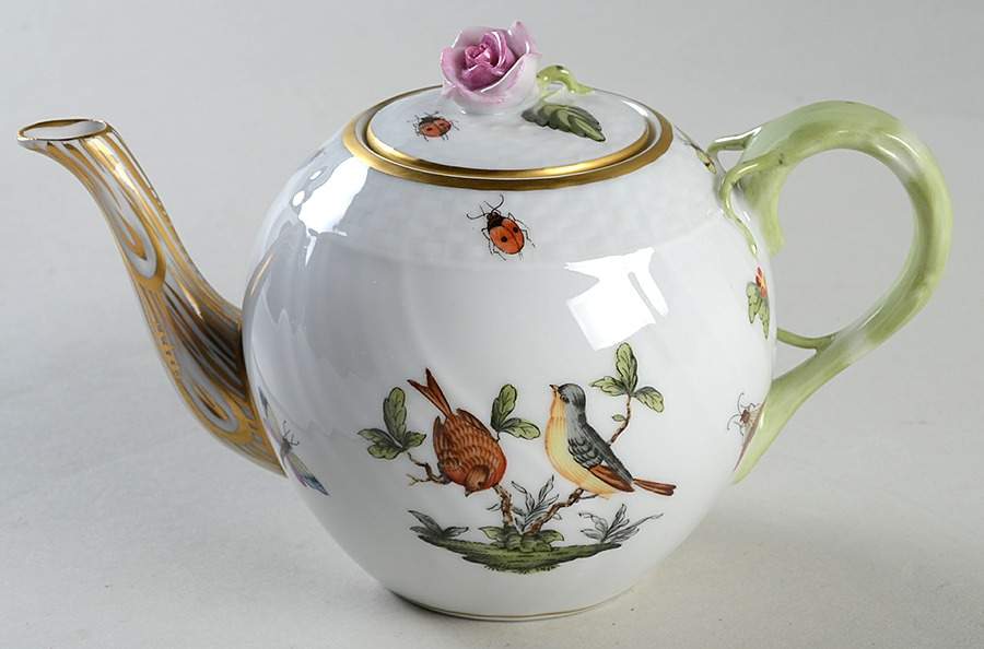 Rothschild Bird (RO) Individual Teapot & Lid by Herend-1