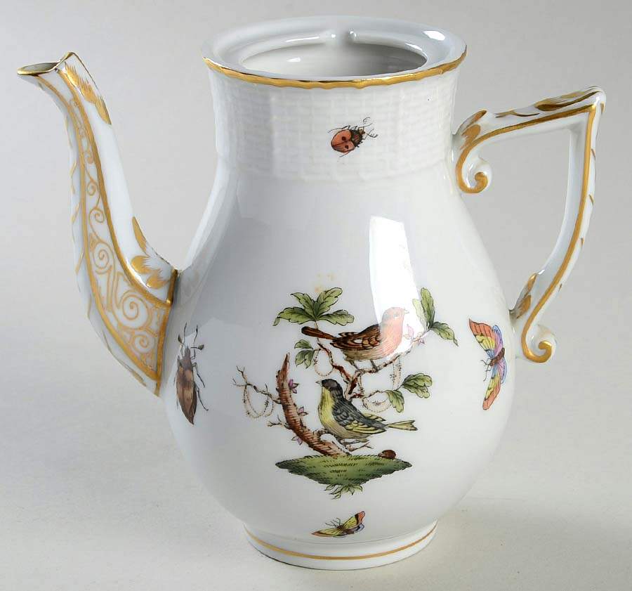 Rothschild Bird (RO) Individual Coffee Pot No Lid by Herend-1