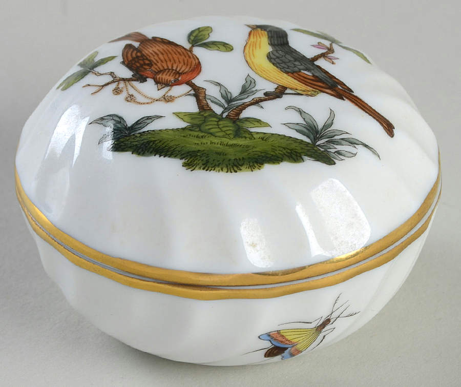 Rothschild Bird (RO) Ring Box & Lid by Herend-1