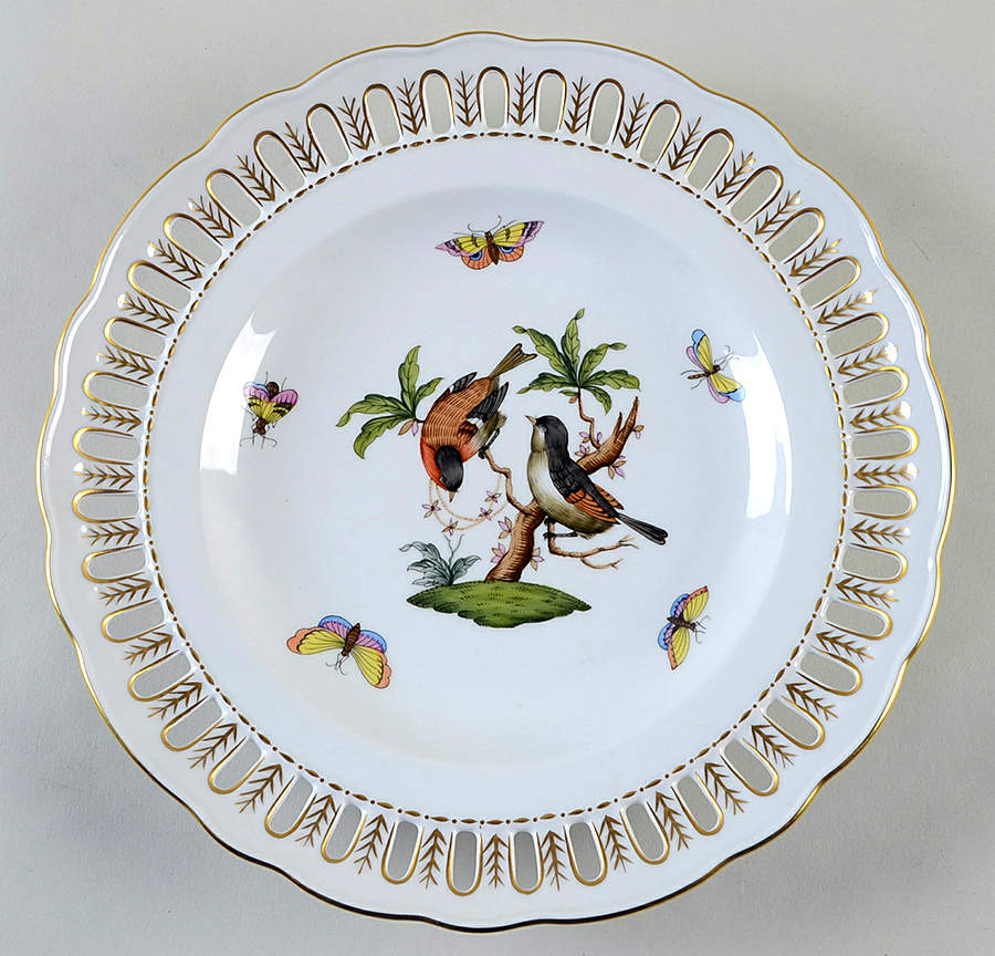 Rothschild Bird (RO) 9" Pierced Plate by Herend-1