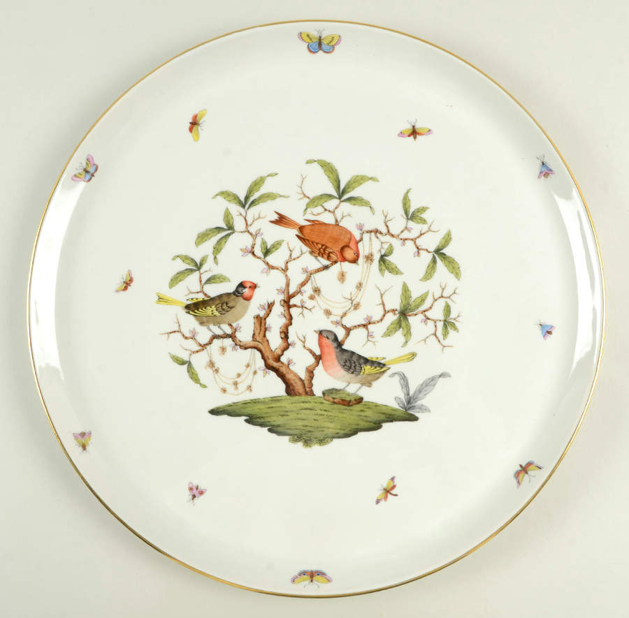 Rothschild Bird (RO) 15" Round Tray by Herend-1