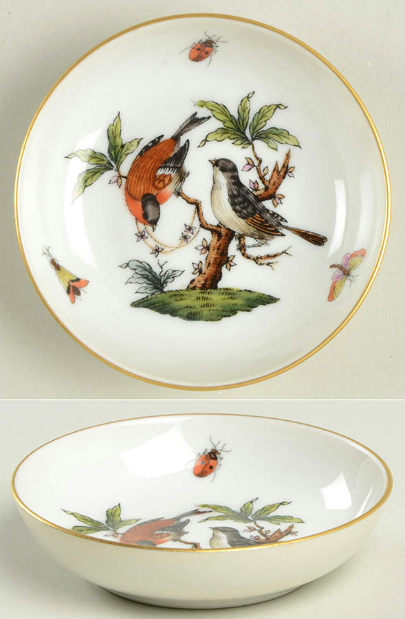 Rothschild Bird (RO) 3" Small Round Dish by Herend-1